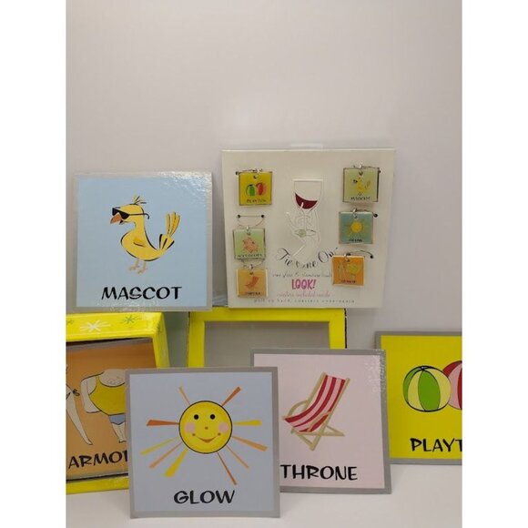 Vintage Tie One On Wine Glass and Stemware Baubles - Beach Party Set - Picture 6 of 6